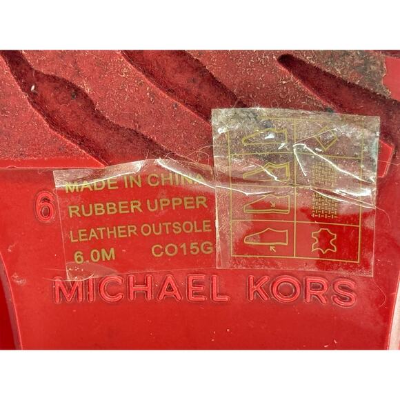 Michael Kors Fulton Harness Rain Boots Red Cabin City Fall Spring Chic  Size 6 - Picture 8 of 9
